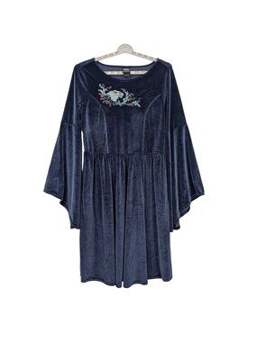 Game of Throne Velvet Embroidered Dress Witchy Whimsigoth Fantasy Cosplay Sz 2X